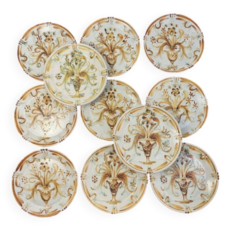 Set of Keraluc Quimper dessert plates