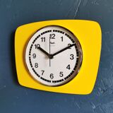 Vintage clock silent rectangular wall clock "Yellow Flash"