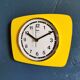Vintage clock silent rectangular wall clock "Yellow Flash"