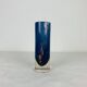 Vase rouleau verre bleu vintage