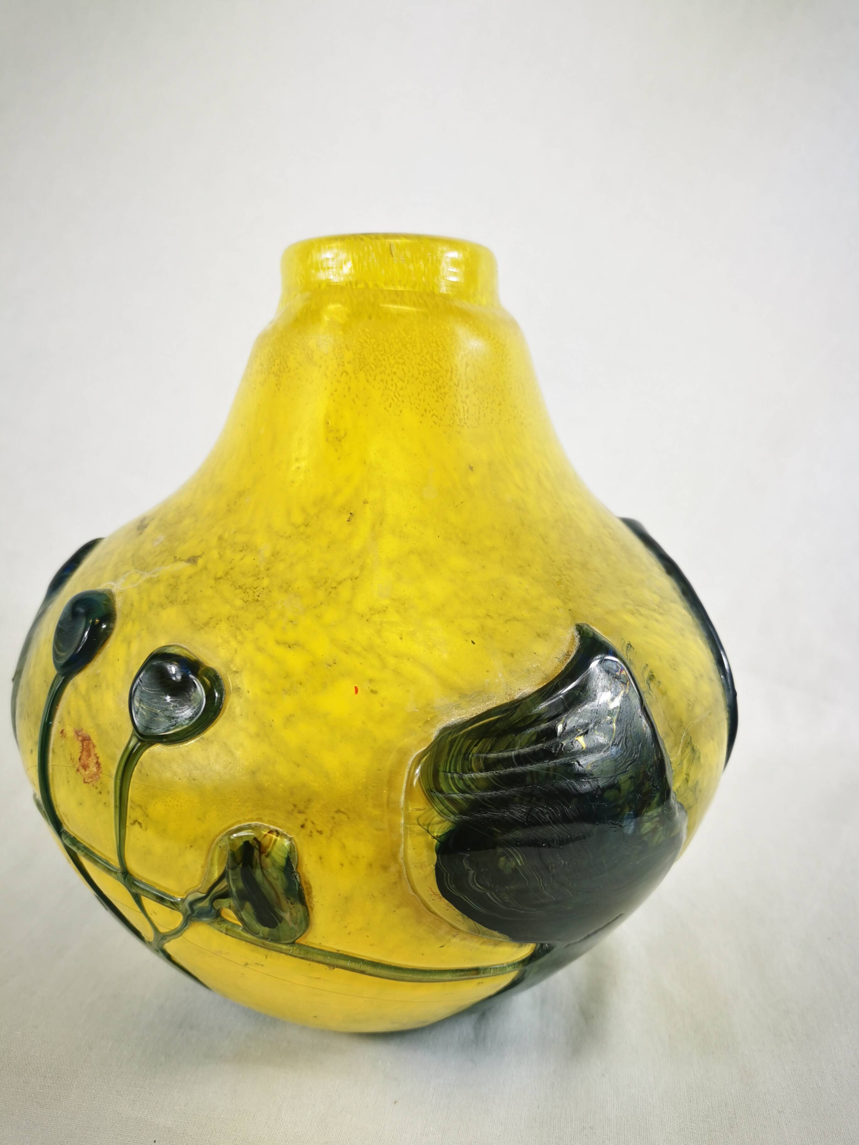 Blown Glass Vase Signed Jean Claude Novaro