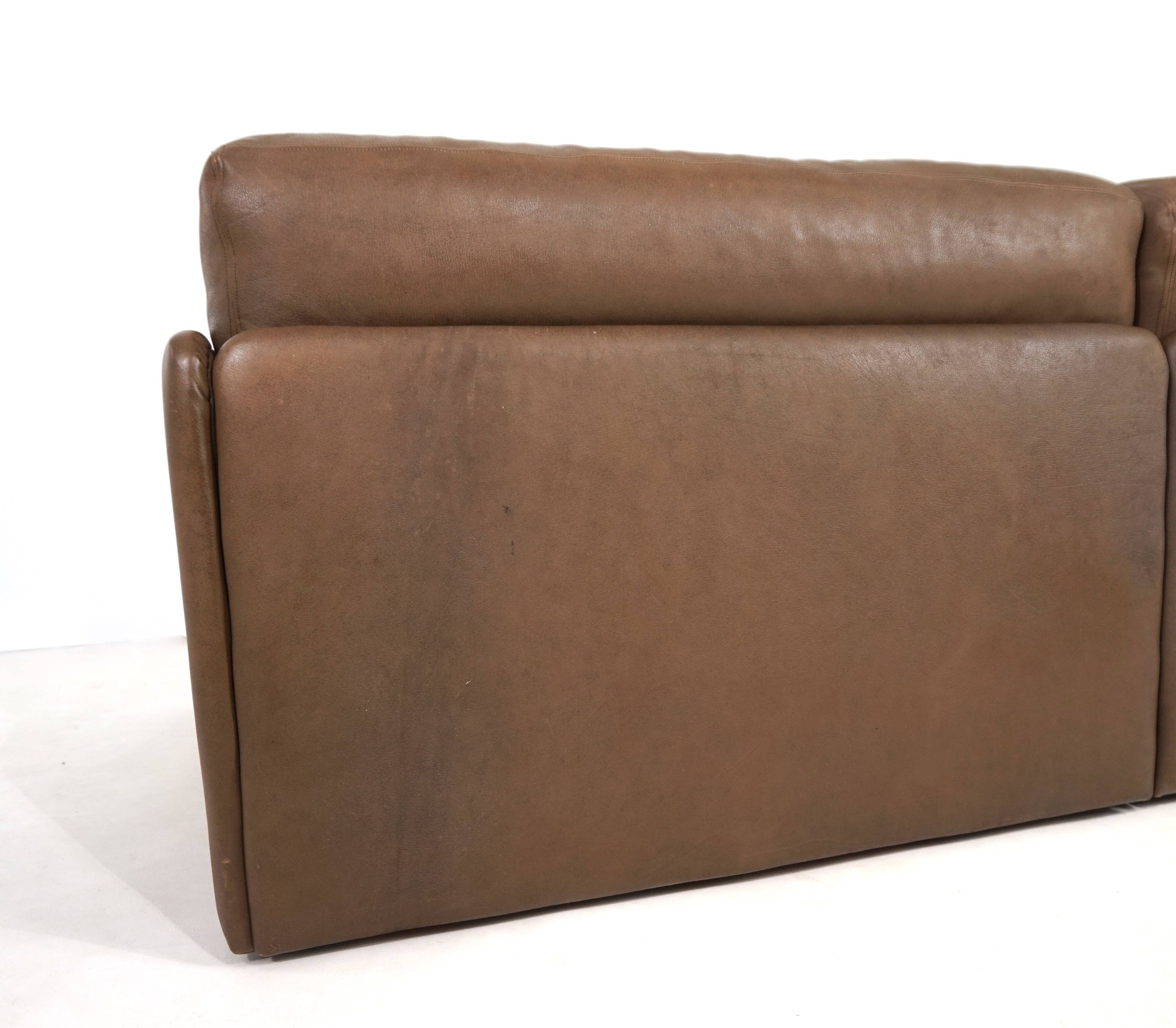 De Sede DS-76 leather double sofa bed, 1970