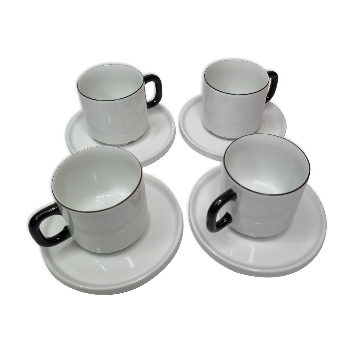 Set of four Friesland Germany porcelain coffee cups in Art Deco style