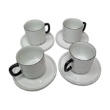 Set of four Friesland Germany porcelain coffee cups in Art Deco style