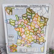 Carte politique de France vintage