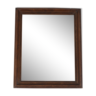 Miroir ancien rectangulaire, cadre en bois