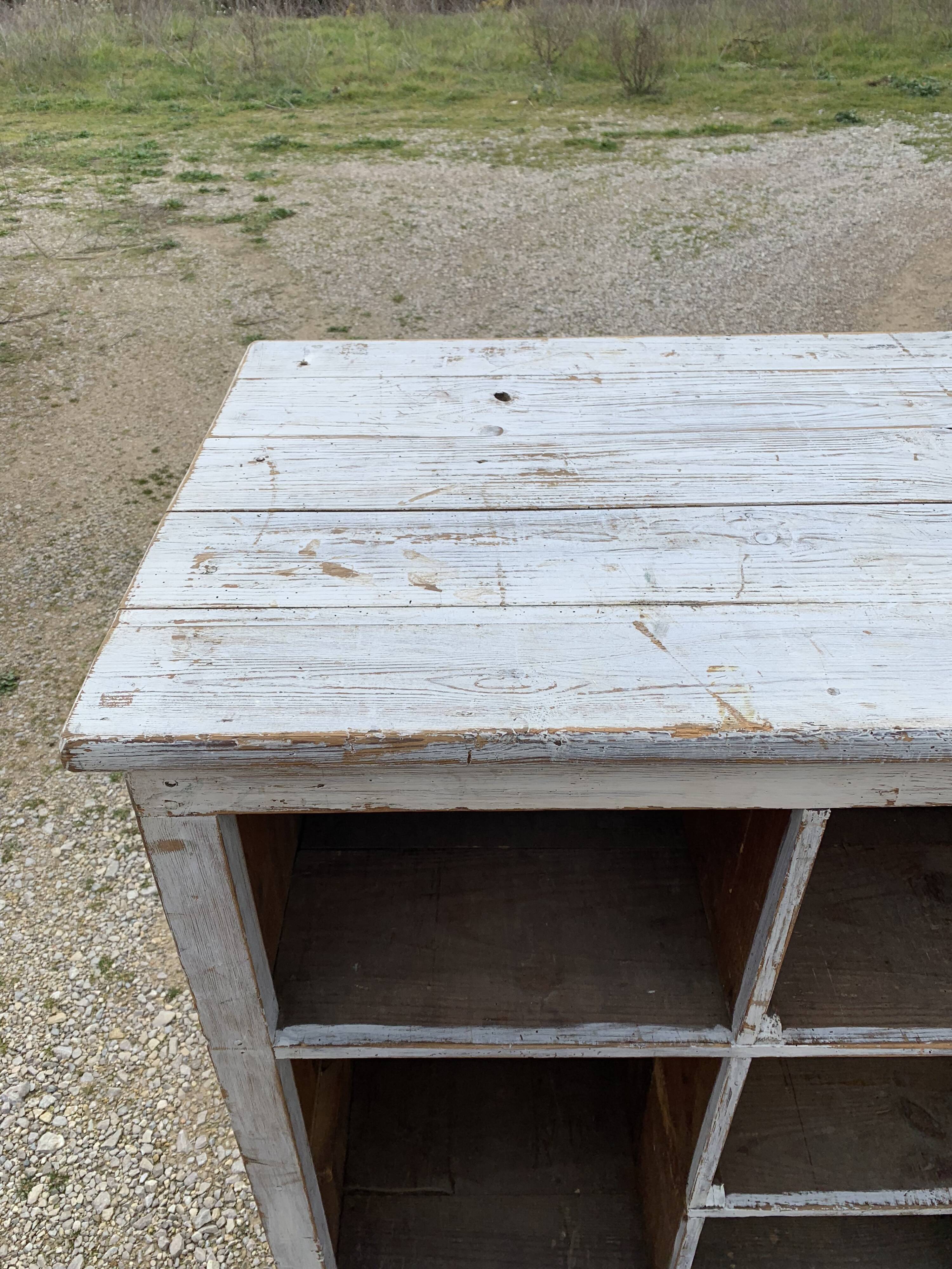 White patinated wooden craft