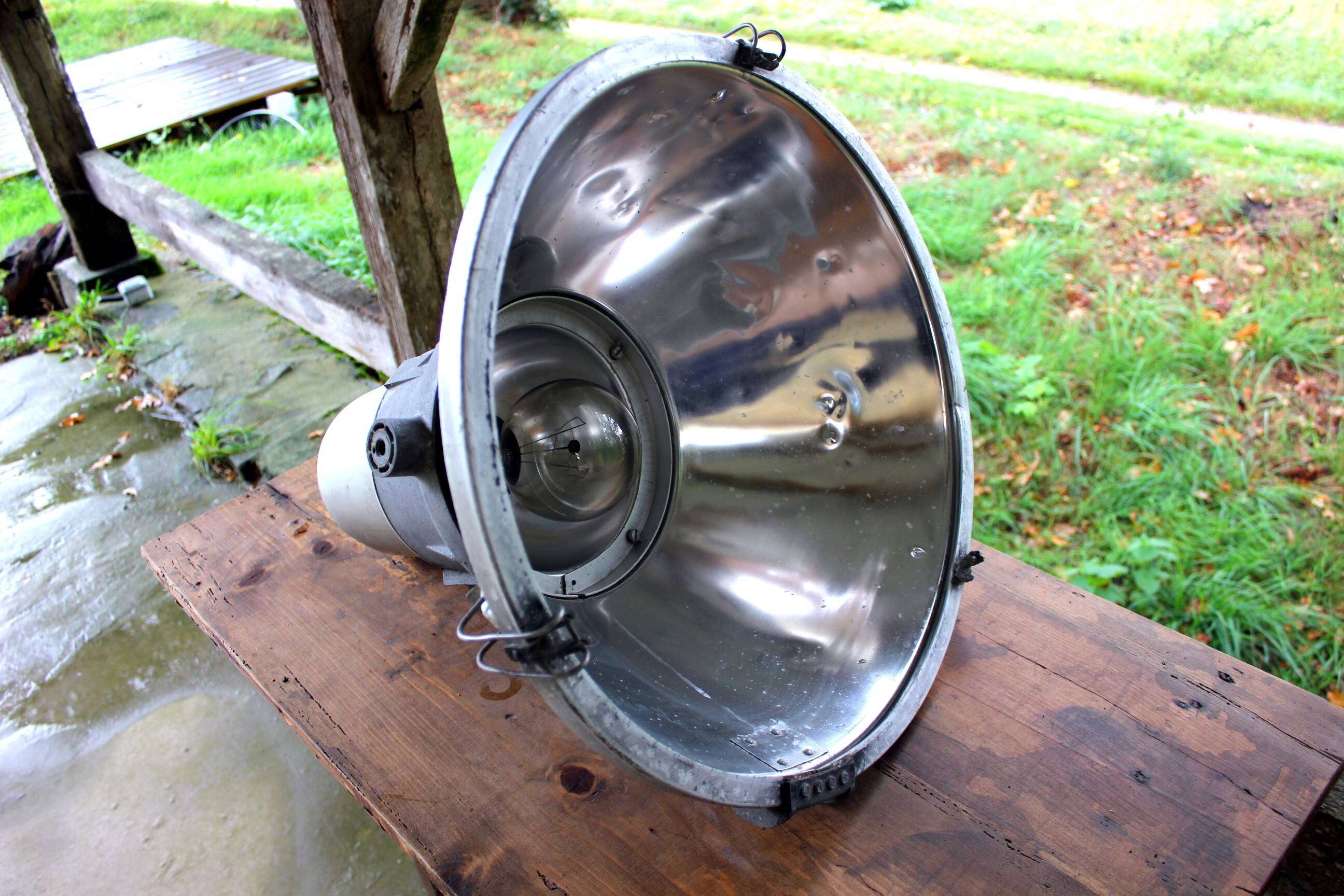 Large vintage industrial light fixture pendant light