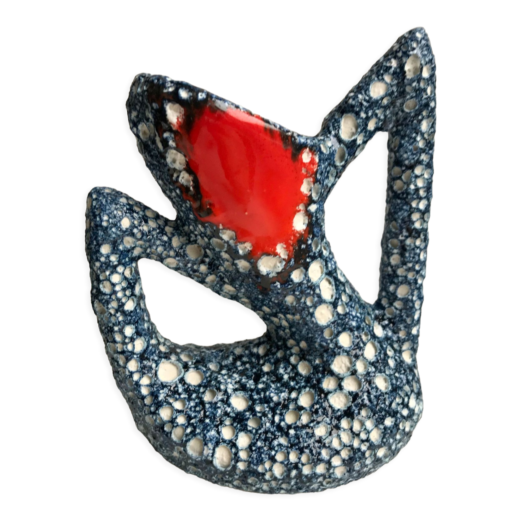 Vase fat lava blue design 70s