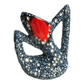 Vase fat lava bleu design années 70