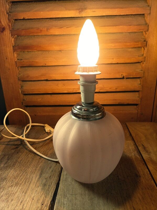 Sandblasted glass bedside lamp