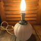 Sandblasted glass bedside lamp