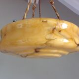 Hanging lamp marbled glass art deco Bowl