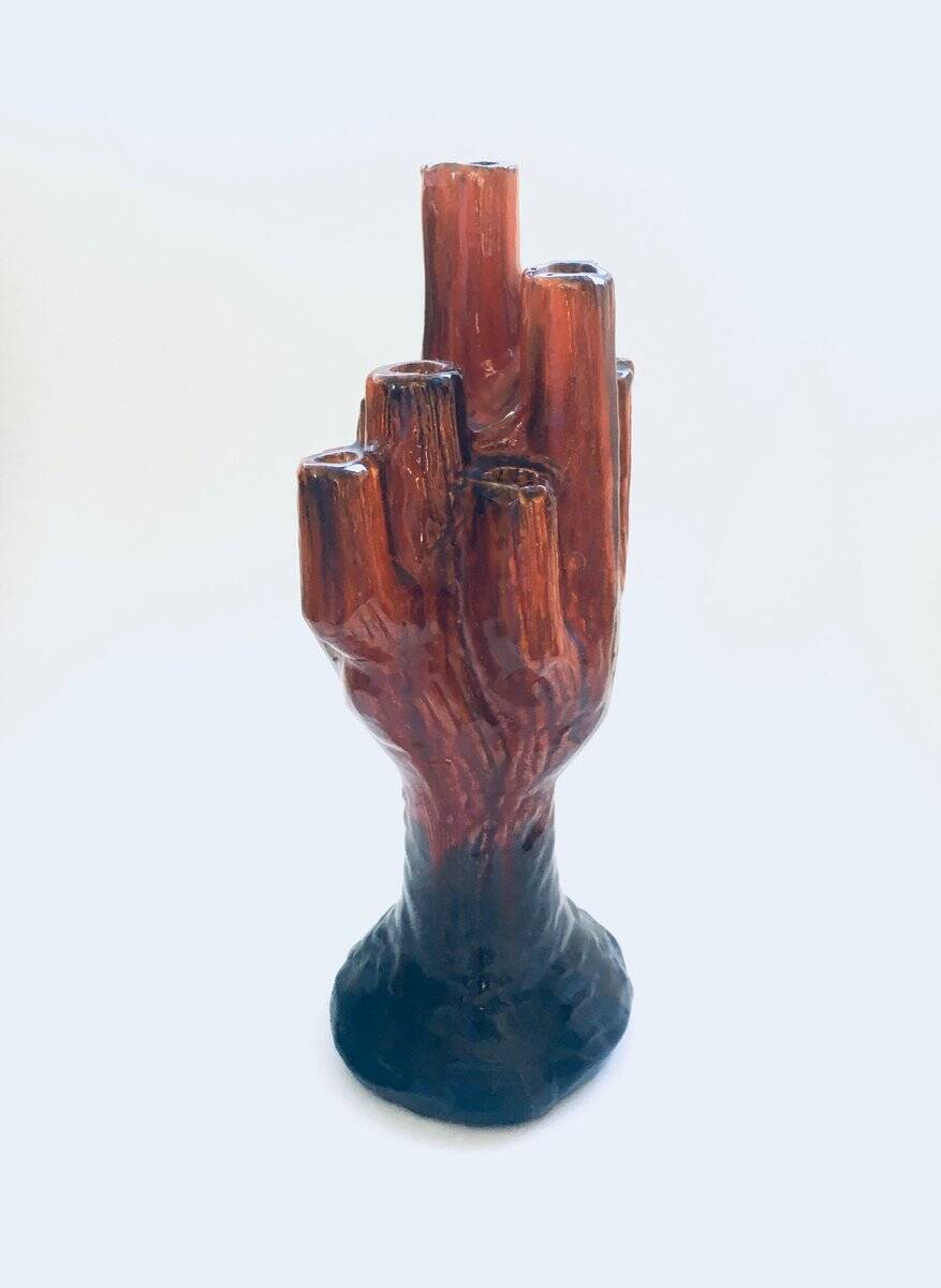 Mid-Century Cactus-Shaped Ceramic Candleholder, 1960s