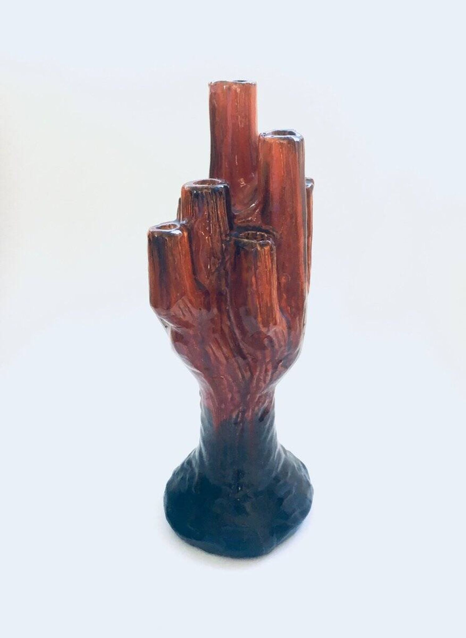 Mid-Century Cactus-Shaped Ceramic Candleholder, 1960s