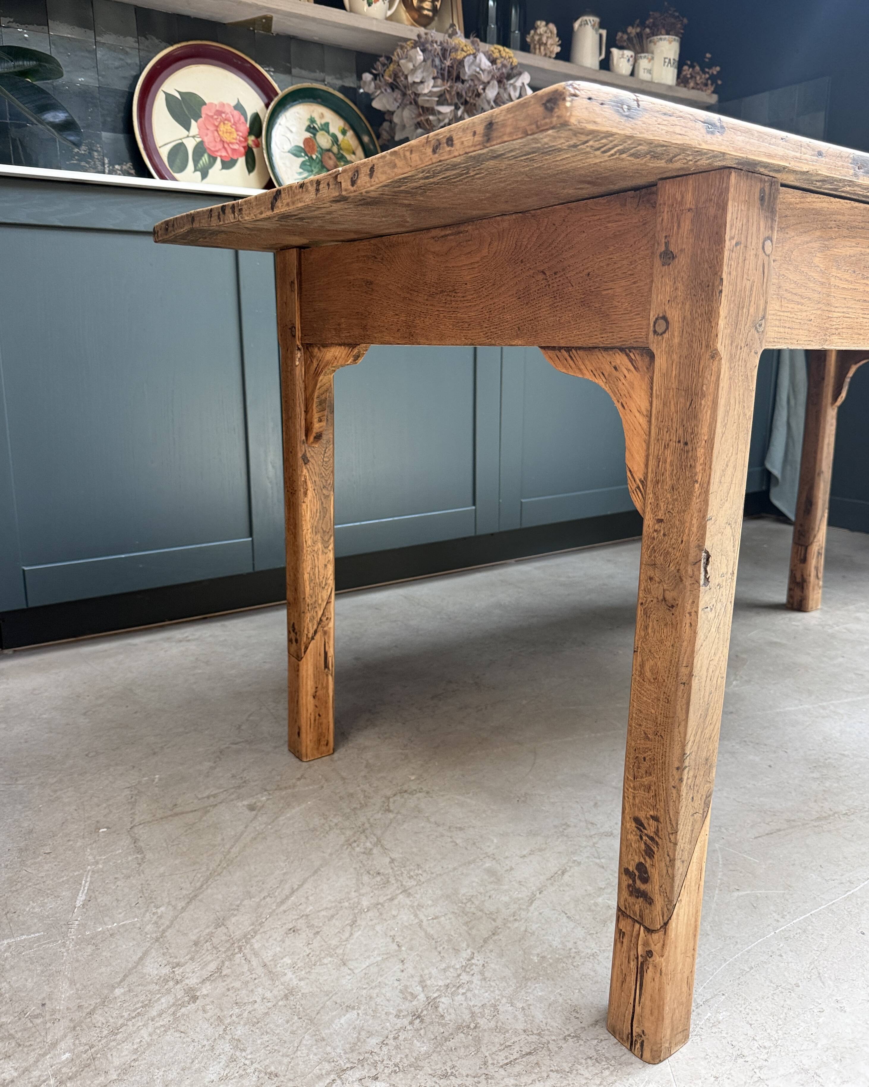 Table de ferme ancienne en chêne (rénovée)
