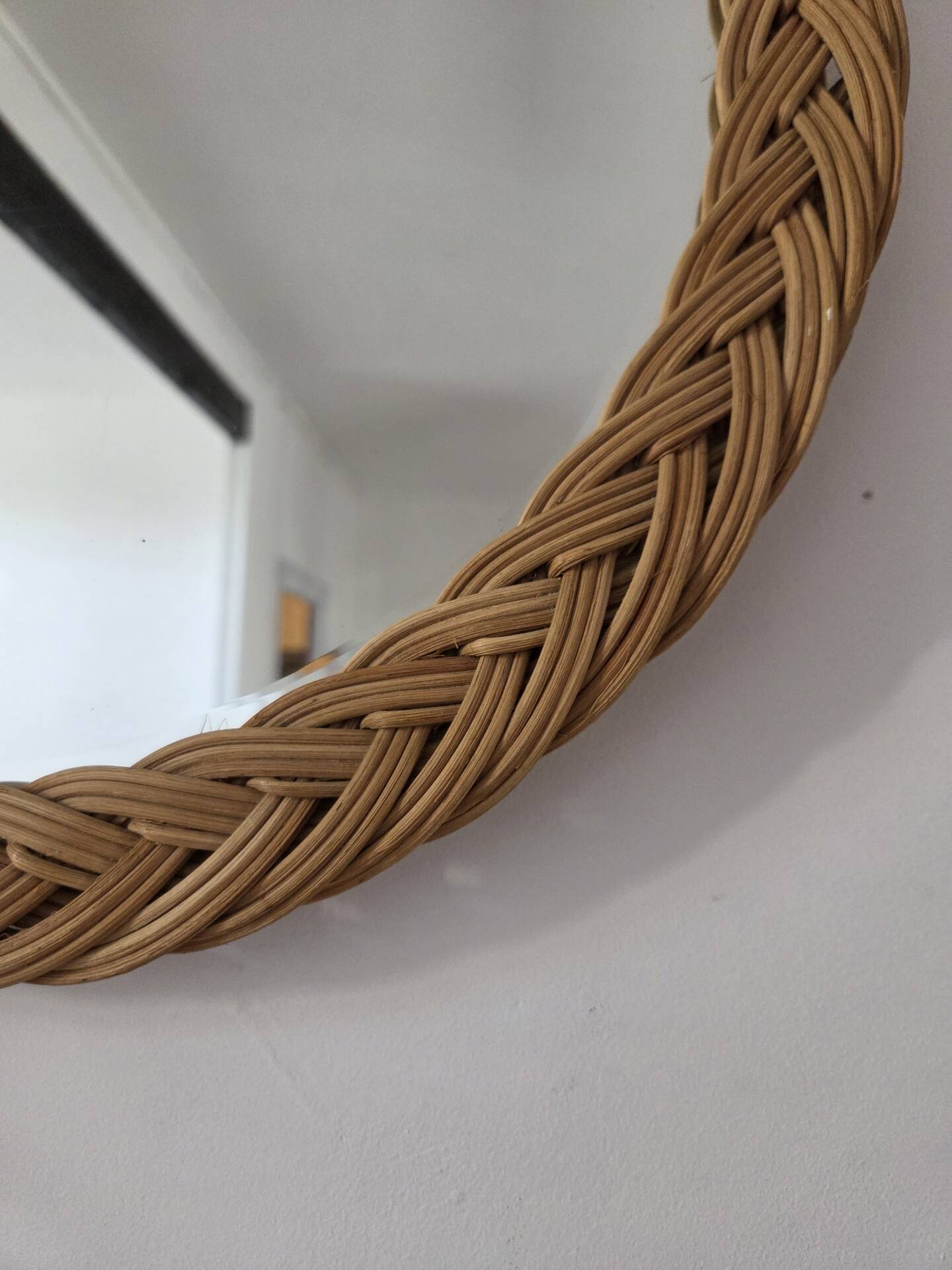 Period rattan mirror