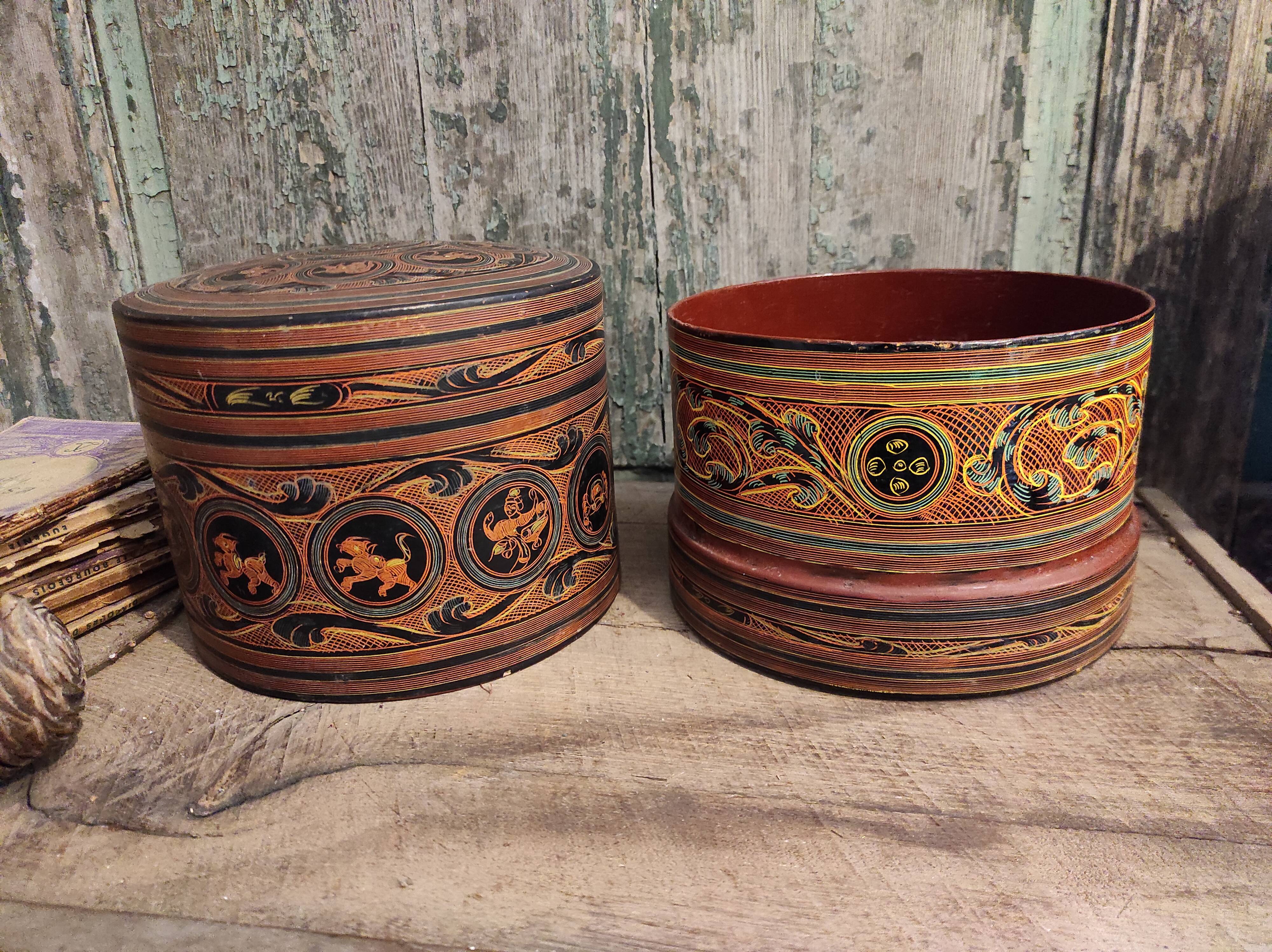 Lacquered betel box from Burma