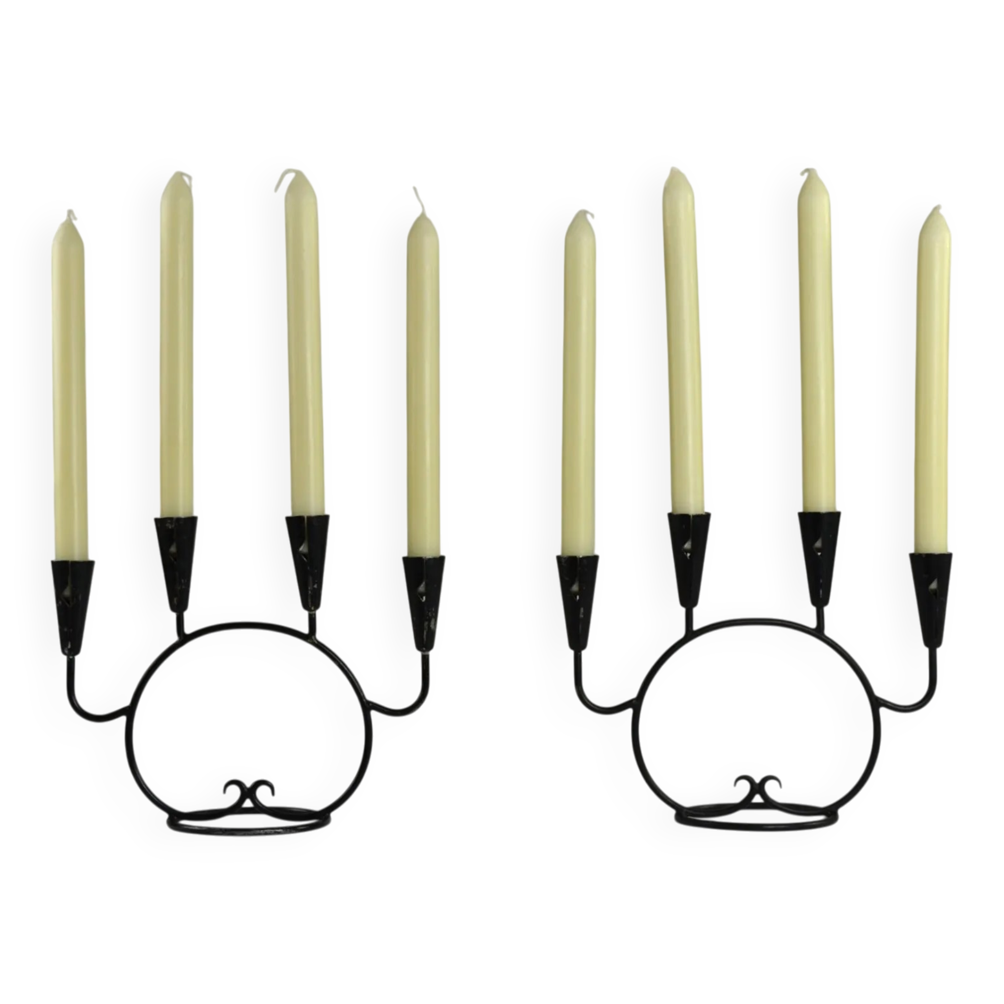 Pair of Candelabras by Nils “Kricke” Wahlström for Ystad-Metall, Sweden, 1950s