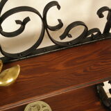 Wall shelf in wrought iron and old wood