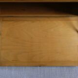 Light wood wall-mounted secretary from the 60s