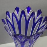 Large Bohemian Crystal Vase, Lotus Model Circa 1950
