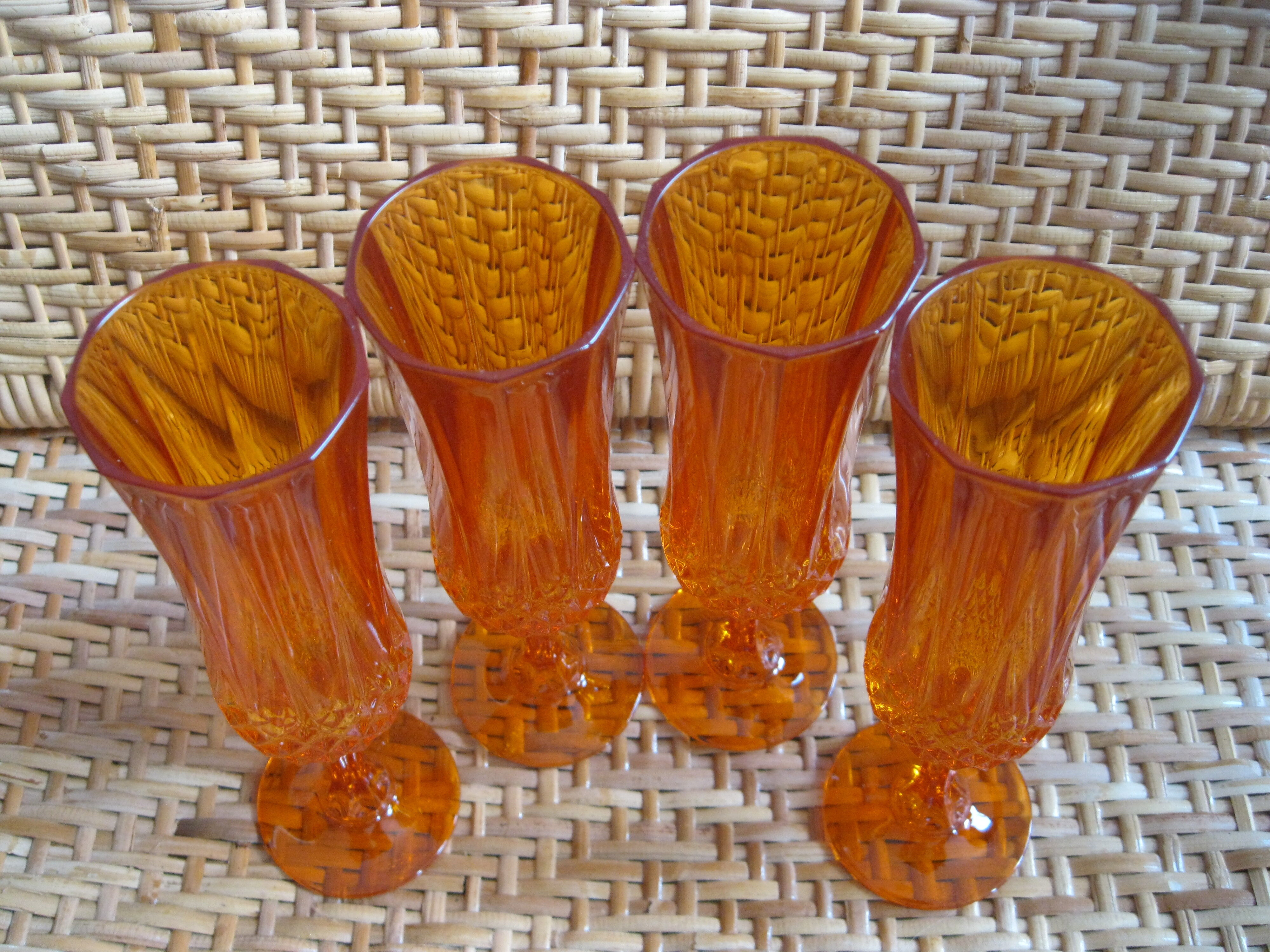 Verres flûtes à champagne cristal orange