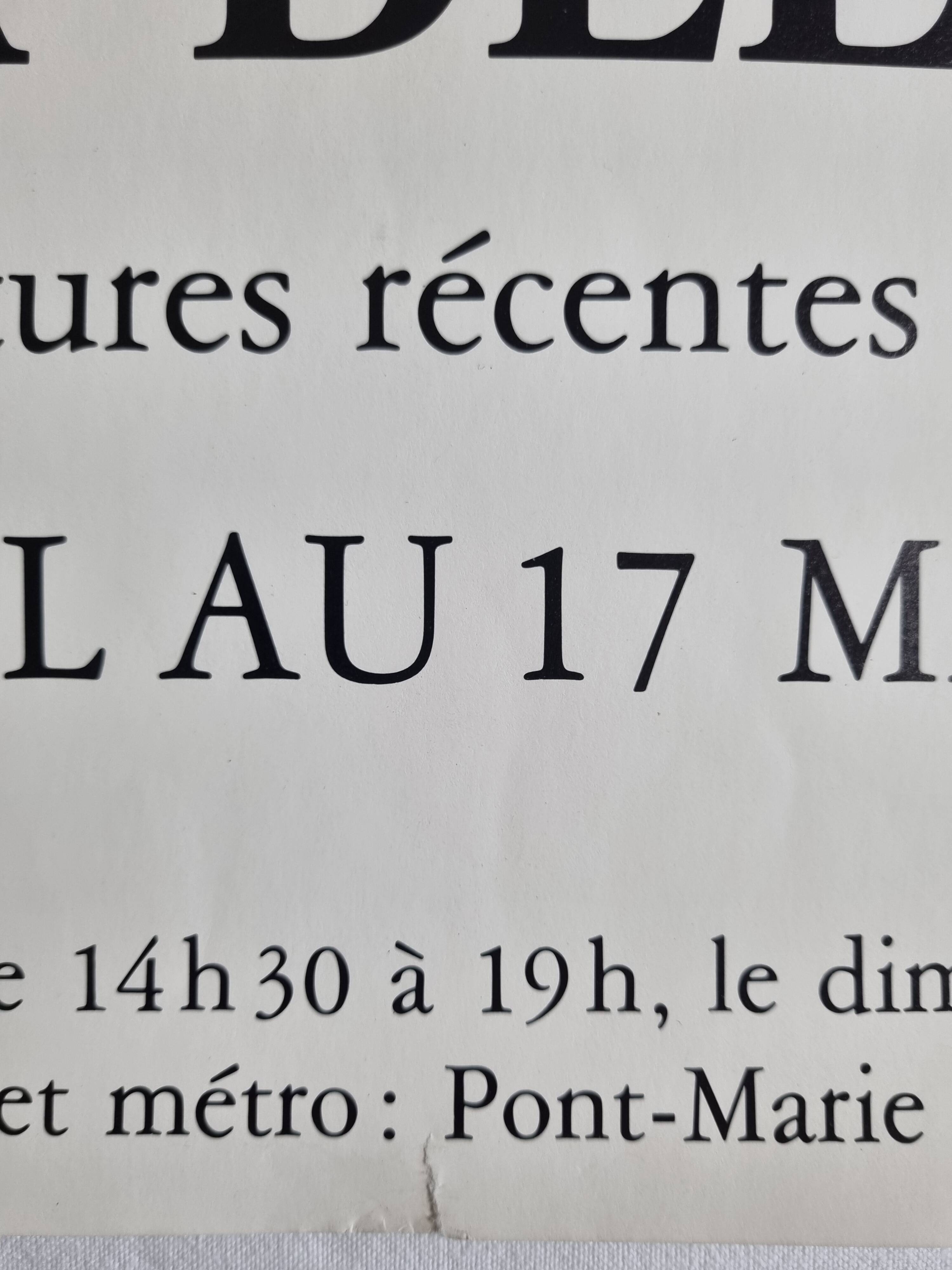 Exhibition poster, Deluca, 1987, 63 x 44 cm