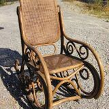 Fauteuil rocking-chair bambou rotin