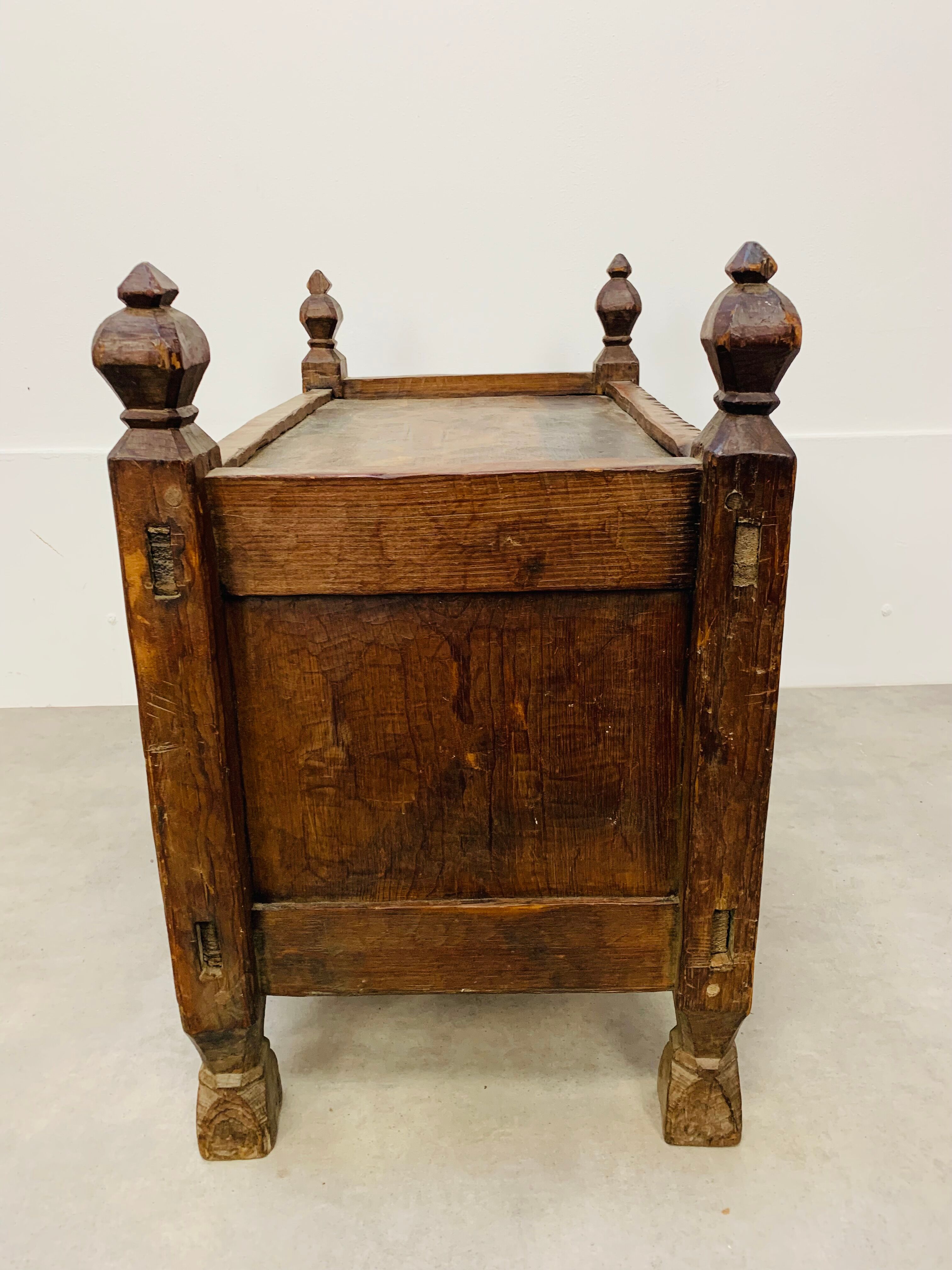Old oriental wedding chest solid wood primitive design