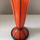 Beautiful orange art deco black glass vase