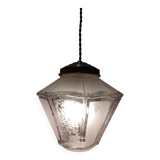 Vintage glass and brass lantern chandelier/1950