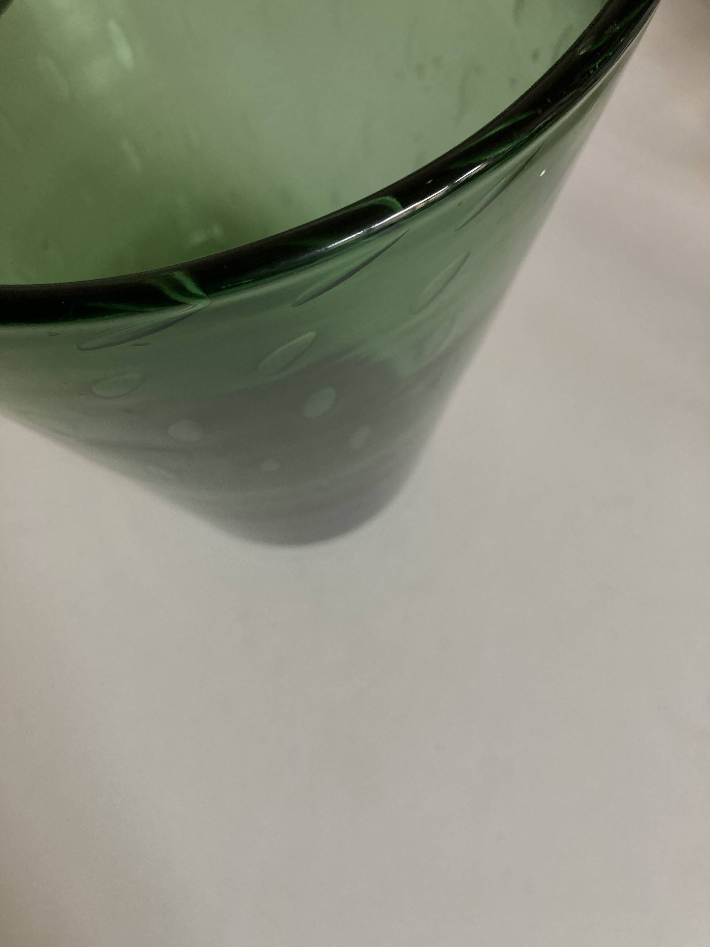 XXXL vase Italian work 1960 in bubble blown Empoli glass