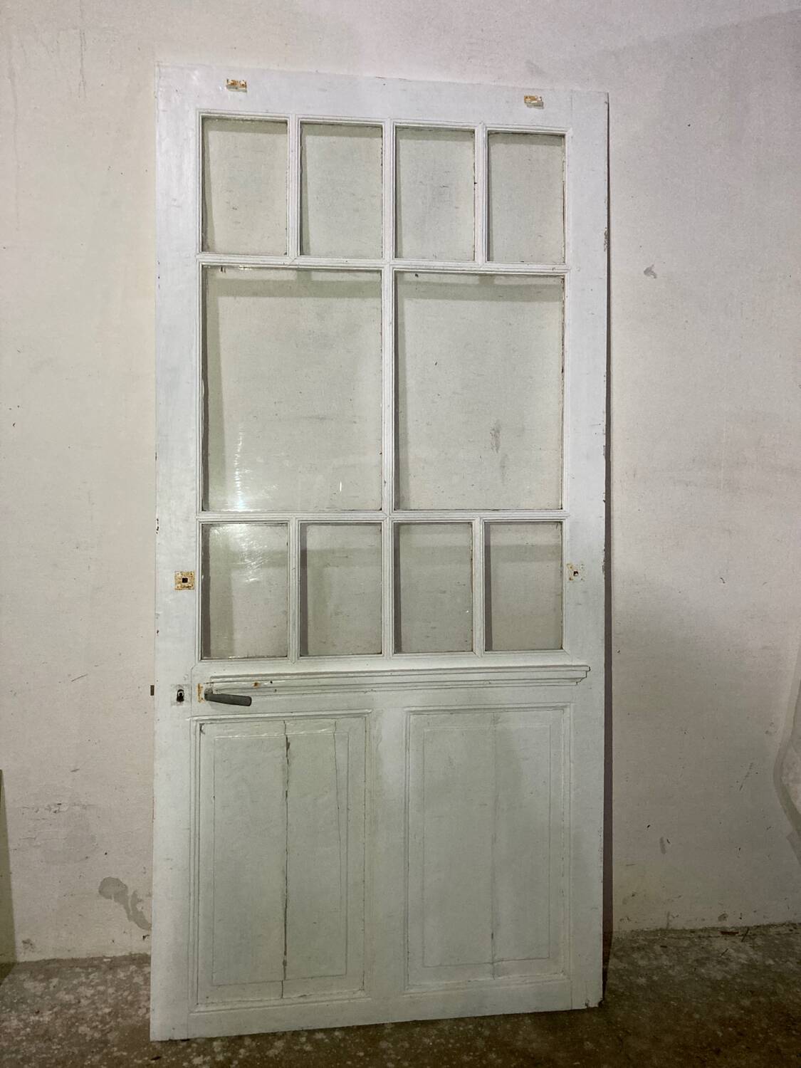 Porte vitrée ancienne style verrière atelier blanche