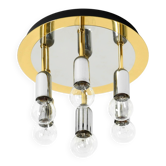 80s Post-Modern Ceiling Lamp by Schmidt Leuchtenfabrik, in brass and chrome