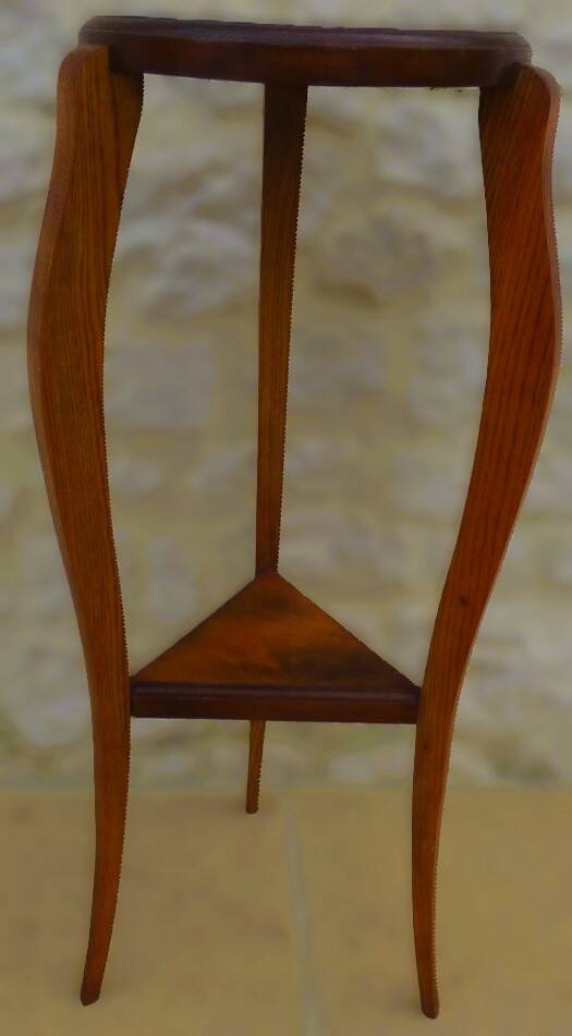Art deco style pedestal table in beech wood