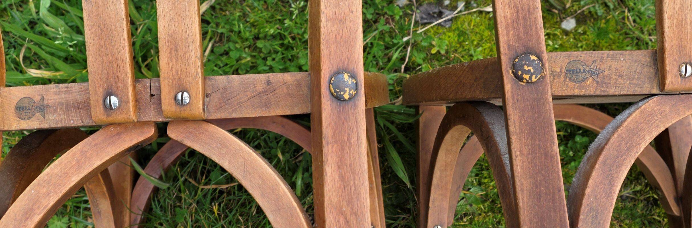 Set of 2 Bistro Chairs Stamped Stella 1950s