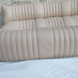 Sofa and 2 leather armchairs Ligne Roset Michel Ducaroy 1980