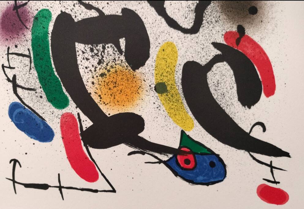 Magnificent original lithograph by Joan Miró, Mourlot-Maeght Paris 1972.