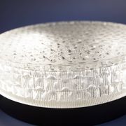 S+ Megal round ceiling light in black and opaque Swiss machined glass 90