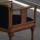 Early 20th century Danish Art Nouveau armchair, reupholstered in charcoal boucle.
