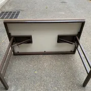 Mid-Century wooden and steel folding table brown 1970 120x70cm