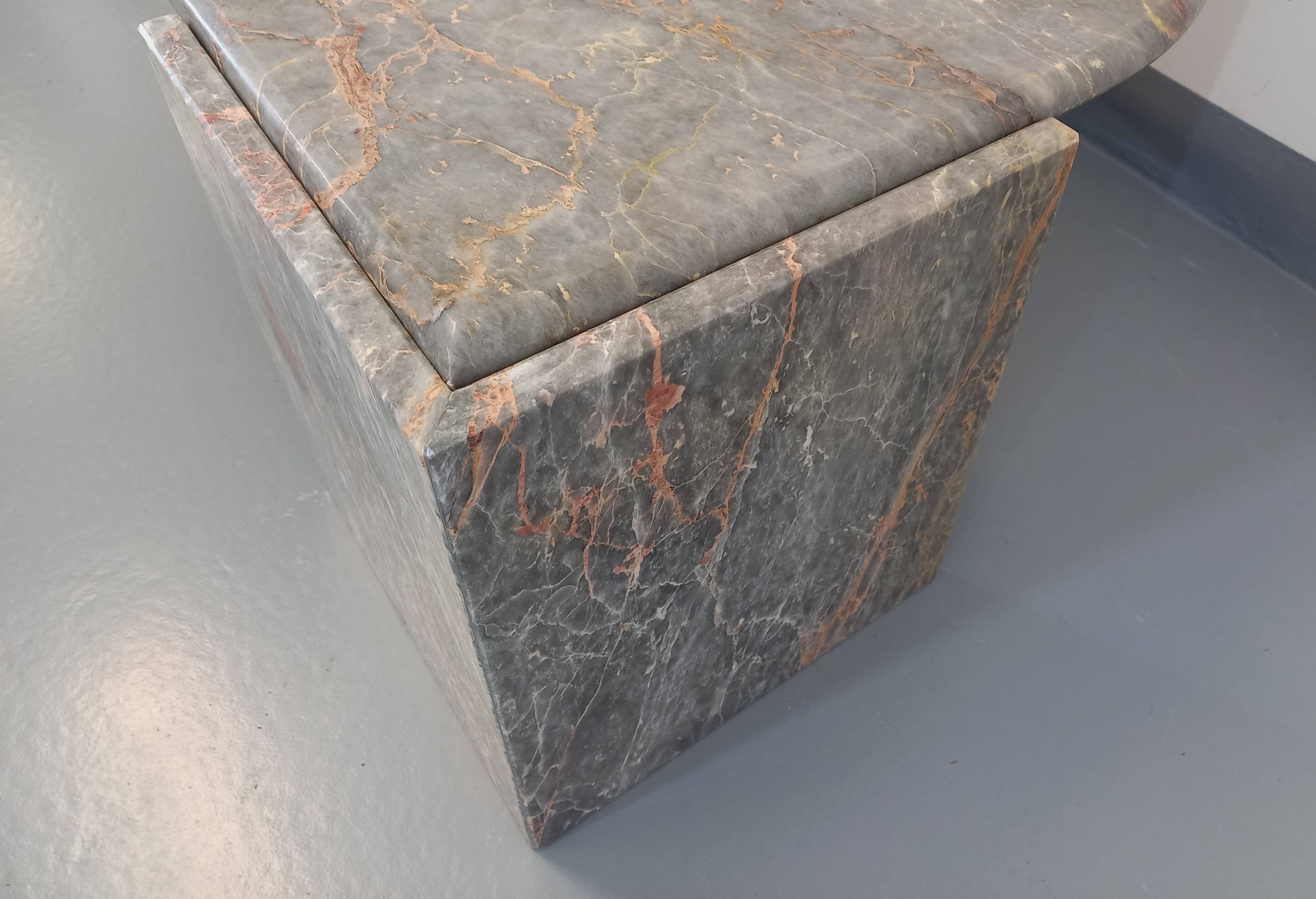 Vintage gray marble coffee table from the 70s