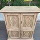 Buffet armoire with 4 doors, diamond point, stripped in light oak from the 1970s.