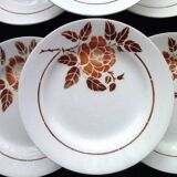 6 flat plates from Saint Amand earthenware Model 4004