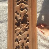 Panel, pediment, bas-relief in carved wood
