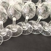 Set of 12 cut crystal wine glasses