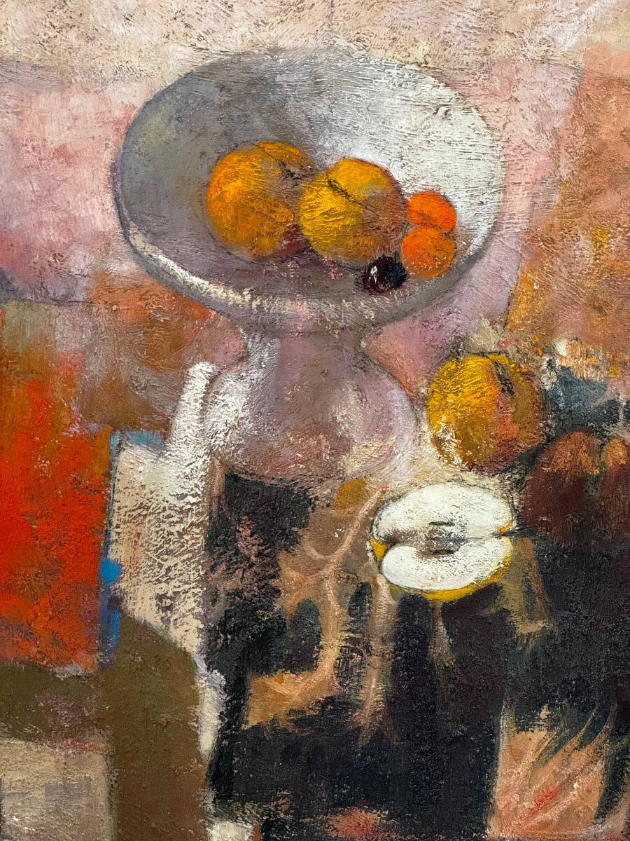 The fruit bowl. Large oil on panel 130 x 90cm. Ange Tomaselli.