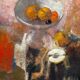 The fruit bowl. Large oil on panel 130 x 90cm. Ange Tomaselli.
