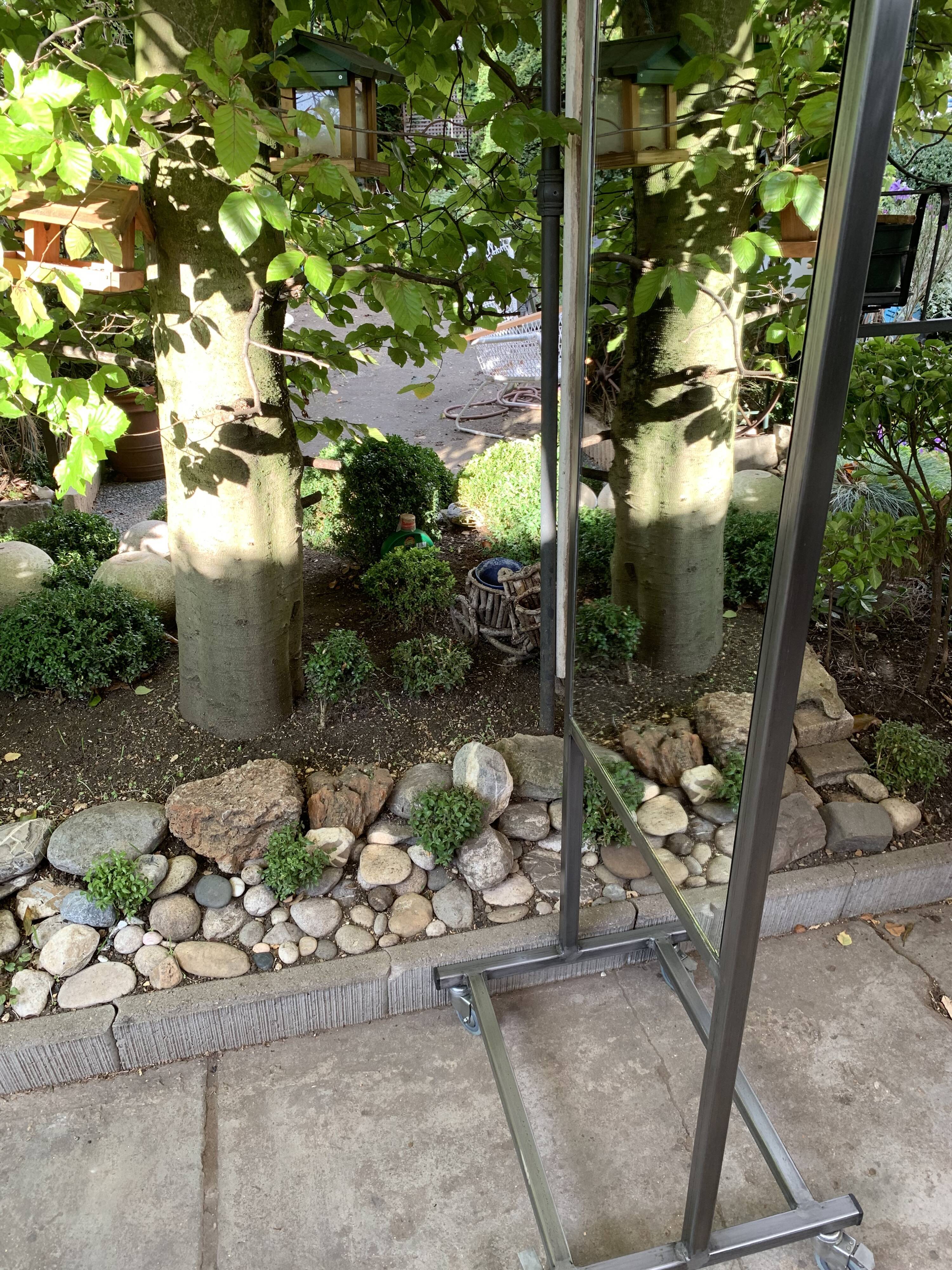 Double-sided workshop mirror on wheels 104x53 cm